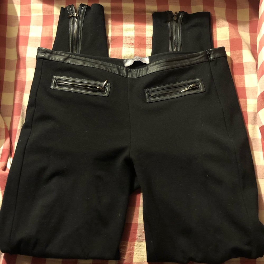 Paige skinny pants with leather accents